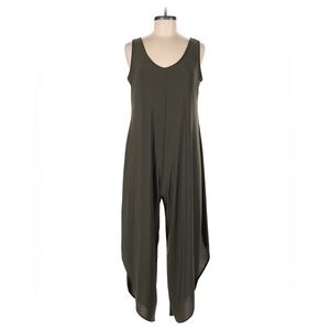 ✨Like New✨ Tash + Sophie Olive Green Wide Leg Cropped Jumpsuit Boho Flowy